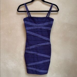 Guess Purple Bandage Bodycon Dress